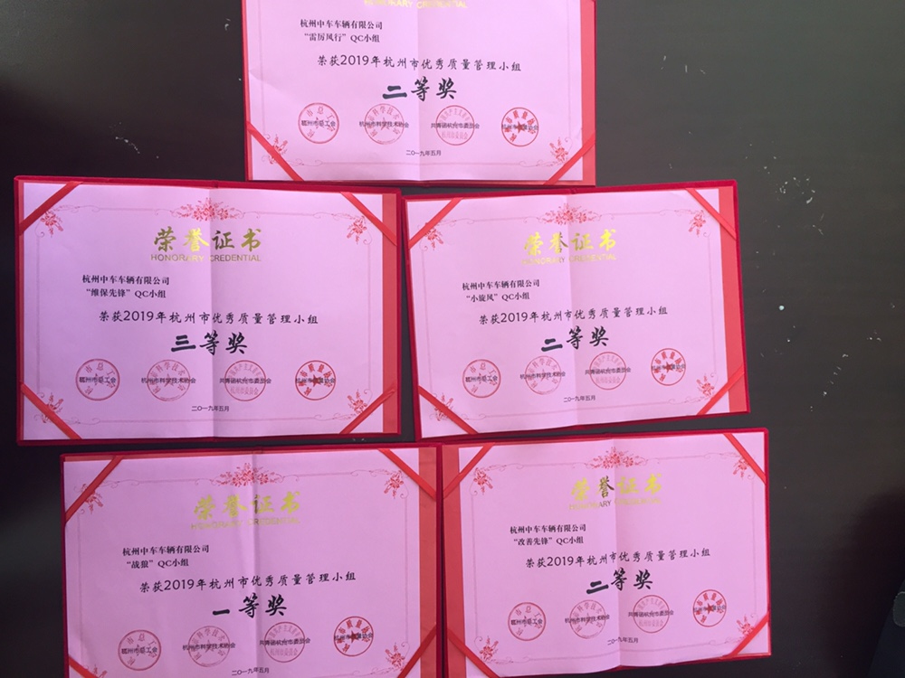 杭州中车五个QC小组在市级成果 发布会上获奖
